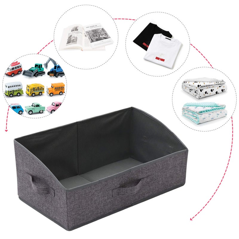 TENABORT 5 Pack Trapezoid Large Foldable Closet Storage Bins with Handle, Fabric Storage Organizer Cube Cloth Containers Linen Box Shelf Baskets for Clothes Clothing Shelves Wardrobe - Image 5